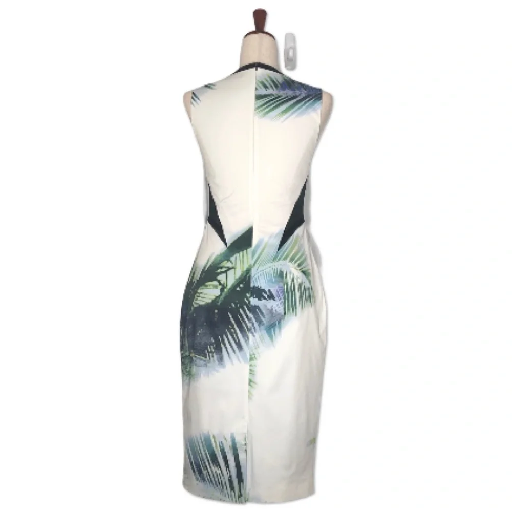 Karen Millen | Stretch Shift Dress | Tropics abstract Print | Sz 6 - Picture 7 of 12